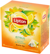 Herbata - Herbata ekspresowa czarna Citrus Lipton piramidka 20t - miniaturka - grafika 1