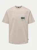 Koszulki męskie - Only & Sons T-Shirt Bowen 22032071 Beżowy Relaxed Fit - miniaturka - grafika 1