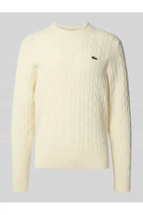 Sweter z dzianiny o kroju regular fit z czystej wełny - Lacoste - Swetry męskie - miniaturka - grafika 1