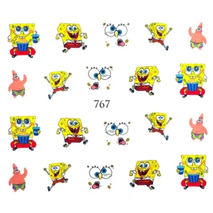 Naklejki wodne na paznokcie SPONGEBOB - 767 - Sztuczne paznokcie i akcesoria - miniaturka - grafika 2