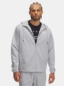 Kurtki i kamizelki sportowe męskie - Under Armour Kurtka przeciwwiatrowa "Rival" w kolorze jasnoszarym - miniaturka - grafika 1