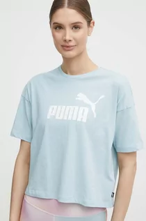 Koszulki sportowe damskie - Puma t-shirt damski kolor niebieski 586866 - grafika 1