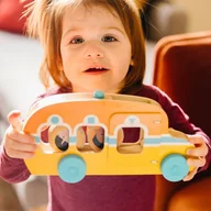 Zabawki sensoryczne - ﻿MELISSA DOUG Autko Autobus z krążkami Go Tots - miniaturka - grafika 1