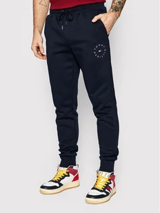Tommy Hilfiger Spodnie dresowe Roundall Graphic MW0MW22118 Granatowy Regular Fit - Spodnie sportowe męskie - miniaturka - grafika 1