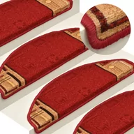 Dywany - vidaXL Samoprzylepne nakładki na schody, 15 szt., czerwone, 65x21x4 cm - miniaturka - grafika 1
