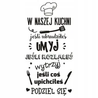 Naklejki na ścianę - Napis na ścianę naklejka 120x60cm wybór koloru W naszej kuchni 275 - miniaturka - grafika 1