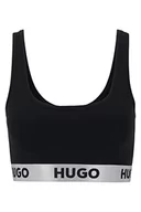 Biustonosze - HUGO Bralette Sporty Logo Biustonosz Damski, Black2, XS - miniaturka - grafika 1