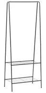 Wieszaki i stojaki - Czarny metalowy wieszak na ubrania z półkami R0-N47 - miniaturka - grafika 1