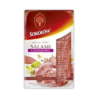 Pasztet i przetwory mięsne - Salami Czosnkowe Plastry 100 G Salami Z Dębicy - miniaturka - grafika 1