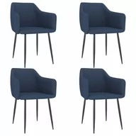 Krzesła - vidaXL Lumarko Krzesła stołowe, 4 szt., niebieskie, tapicerowane tkaniną 3068667 - miniaturka - grafika 1