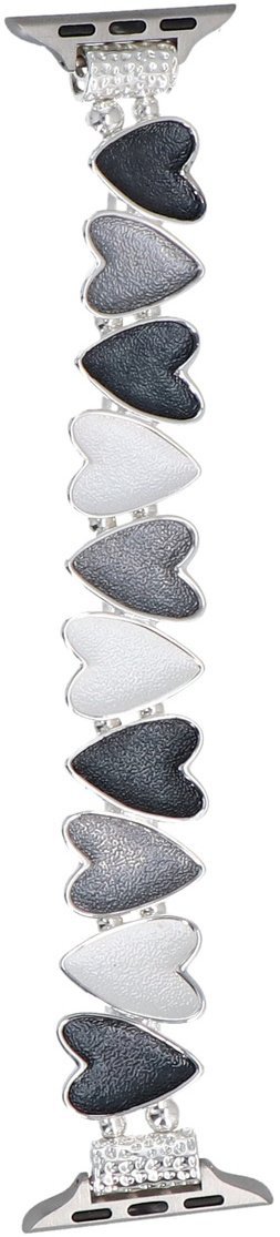 GlacierX bransoleta do smartwatcha Gleam Sweetheart Stretch Bracelet Silver Slate do Apple Watch 38/40/41mm Czarno-Biała