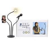 Selfie stick - ECOBOX LAMPA LED PIERŚCIENIOWA SELFIE RING MAKIJAŻ STATYW - miniaturka - grafika 1