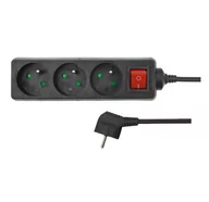 Listwy zasilające - AWTools Listwa zasilająca  zwykła 3 gniazd 5m czarny AW24687 AW24687 - miniaturka - grafika 1