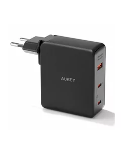 aukey PA-B7O Omnia II GaN ładowarka sieciowa 3xUSB (2xUSB C+1xUSBA) 140W PD3.1 PPS (wersja europejska)/US/UK - Ładowarki do telefonów - miniaturka - grafika 1