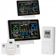 Stacje pogodowe - Stacja Pogody Meteorologiczna Fazy Księżyca Data Zegar 3 Czujniki Temp hPa - miniaturka - grafika 1