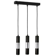 Lampy sufitowe - KET LAMPA wisząca KET1261 metalowa OPRAWA tuby ZWIS kaskada czarna srebrna KET1261 - miniaturka - grafika 1