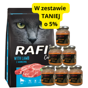 Sucha karma dla kotów - DOLINA NOTECI Rafi Cat karma sucha dla kota z jagnięciną 7kg + Leopold Pasztetowy mus 6x330g - miniaturka - grafika 1