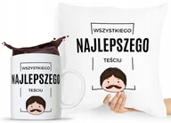 Gadżety dla niej i dla niego - ZESTAW PODUSZKA + KUBEK PREZENT DLA TEŚCIA TATY z Nadrukiem ze Zdjęciem - miniaturka - grafika 1