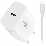 Ładowarki do telefonów - SZYBKA ŁADOWARKA SIECIOWA USB C + KABEL LIGHTNING - miniaturka - grafika 1