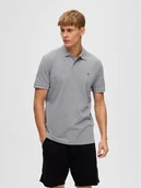 Koszulki męskie - Selected Homme Polo 16087839 Szary Regular Fit - miniaturka - grafika 1