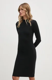 Calvin Klein sukienka wełniana kolor czarny mini dopasowana K20K207499 - Sukienki - miniaturka - grafika 1