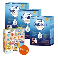 Mleko modyfikowane - Zestaw Bebilon Advance Pronutra 5 Junior, odżywcza formuła na bazie mleka, dla przedszkolaka, 3 x 1000 g + CzuCzu, puzzle Co robimy w domu gratis - miniaturka - grafika 1