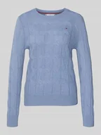 Swetry damskie - Sweter z dzianiny o kroju regular fit z czystej wełny - miniaturka - grafika 1