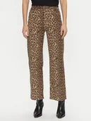 Spodnie damskie - Vero Moda Jeansy Tessa 10330128 Brązowy Wide Leg - miniaturka - grafika 1