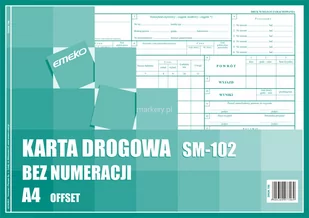Emeko Tomecki I Płaczek S.k.a Druk Karta drogowa A4 Sm - 102 - Druki akcydensowe - miniaturka - grafika 1