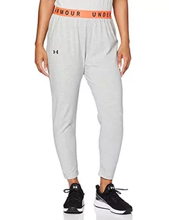 Spodnie damskie - Under Armour ulubione spodnie damskie typu Tapered Slouch Aluminium Light Heather/After Burn/Black L 1320621-052 - grafika 1