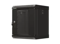 Szafy rack - Lanberg szafa rack wisząca 10'' 6U 300x300 czarna drzwi przeszklone flat pack - miniaturka - grafika 1