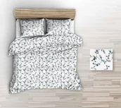 Pościel - Pościel z kory 180x200 biała niebieskie gałązki - miniaturka - grafika 1