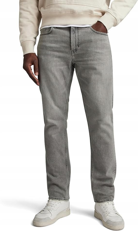 G-STAR RAW JEANSY MĘSKIE SZARE PROSTE Z PRZETARCIAMI CASUAL 33/34 7CA