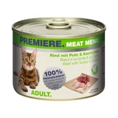 Mokra karma dla kotów - PREMIERE Meat Menu Adult Wolowina, indyk, królik 24x200 g - miniaturka - grafika 1