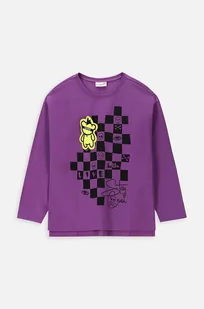 Coccodrillo longsleeve dziecięcy kolor fioletowy - Bluzki dla dziewczynek - miniaturka - grafika 1