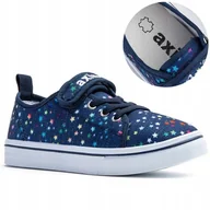 Buty dla dziewczynek - Axim trampki dziecięce niebieski na rzepy zamienne do szkoły r. 30 - miniaturka - grafika 1