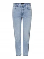 Spodnie damskie - PIECES JEANSY DAMSKIE MOM JEANS WYSOKI STAN NIEBIESKIE 31/32 XQA - miniaturka - grafika 1