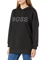 Swetry damskie - BOSS Damski sweter z kapturem C_eboa, czarny (Black1), M - miniaturka - grafika 1