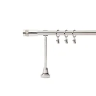 Karnisze - Karnisz pojedynczy metalowy Cylinder D. 19 mm 200 cm srebrny - miniaturka - grafika 1