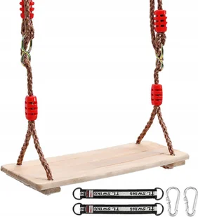 DREWNIANE SIEDZISKO HUŚTAWKA DZIECIĘCA HUŚTAWKA OGRODOWA Z REGULOWANĄ LINKĄ - Place zabaw DREWNIANE SIEDZISKO HUŚTAWKA DZIECIĘCA HUŚTAWKA OGRODOWA Z REGULOWANĄ LINKĄ - Place zabaw - miniaturka - grafika 1