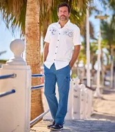 Spodnie męskie - Luźne jeansy bojówki Mężczyzna Atlas For Men - Kolor : Niebieski - Rozmiar : 4XL - miniaturka - grafika 1