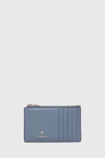 Portfele - Furla portfel skórzany damski kolor niebieski - grafika 1