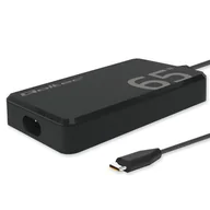 Ładowarki do telefonów - Qoltec Ładowarka sieciowa 65W GaN Super Fast SLIM PD 5-20V 3.25A USB-C 3.1 Laptop MacBook Smartfon + kabel - miniaturka - grafika 1