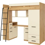 Łóżka dla dzieci i młodzieży - Łóżko Piętrowe Smyk Lewe Dąb Artisan / Krem MebloCross Krem, Dąb Artisan - miniaturka - grafika 1