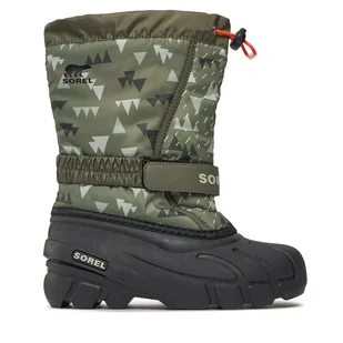 Śniegowce Sorel Youth Flurry™ Print NY3504-397 Zielony - Buty dla chłopców - miniaturka - grafika 1