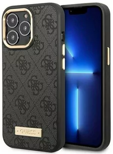 Guess GUHMP14XU4GPRK iPhone 14 Pro Max 6,7" czarny/black hard case 4G Logo Plate MagSafe - Etui i futerały do telefonów - miniaturka - grafika 1