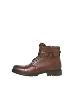 Botki damskie - JACK & JONES Jfwdexter Leather Boot Sn, Męskie sznurowane botki, Brązowy kamień, 46 EU - miniaturka - grafika 1