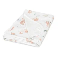 Koce i narzuty dla dzieci - BabyMatex Kocyk bambusowy 75x100 Bamboo biały różowy jednorożce - miniaturka - grafika 1