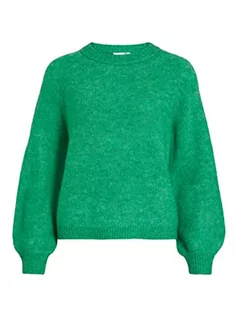 Swetry damskie - Vila Damski sweter z dzianiny z okrągłym dekoltem, Kelly Green/Detail:Melange, L - grafika 1