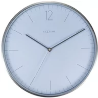 Zegary - Nextime Zegar ścienny (biały) Essential Silver - miniaturka - grafika 1